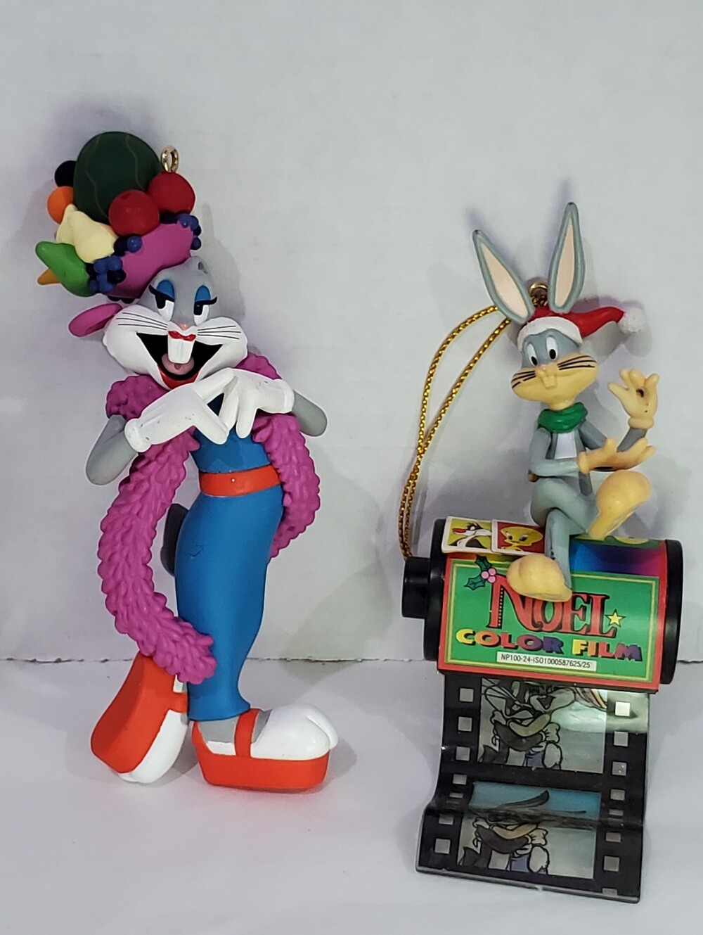 WARNER Bros Looney Tunes Bugs Bunny  Ornaments Vintage 1997 & 1998 READ
